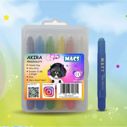 

pewarna rambut anak MACS AKIRA HAIR MARKER 6 warna