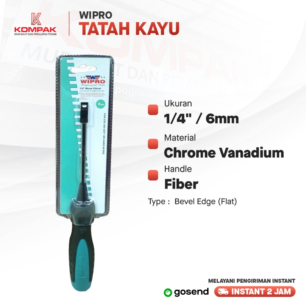 TATAH KAYU HANDLE FIBER TPR-CRV 6MM (1/4") WIPRO