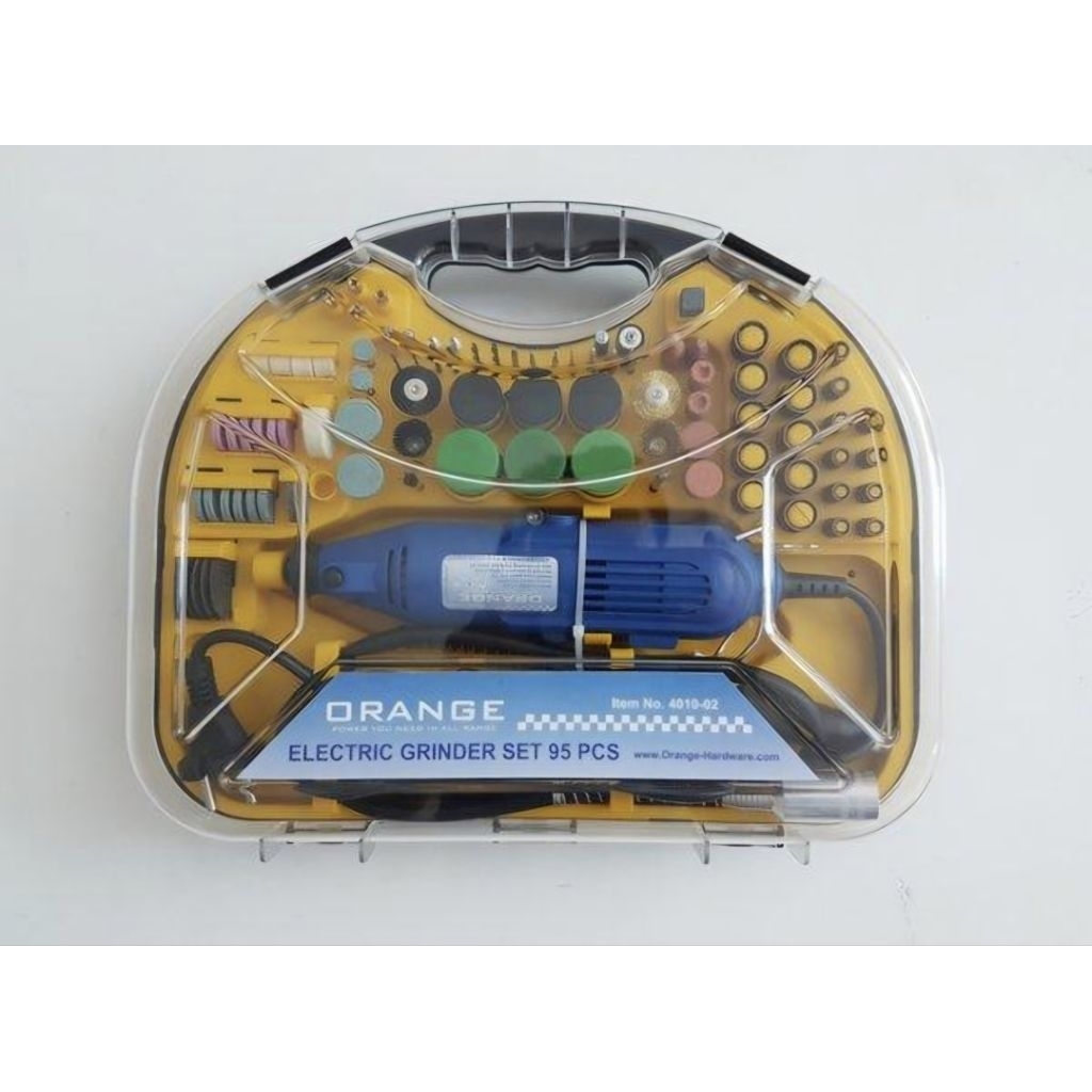 Orange 4010-02 Mesin Bor Gerinda Tuner Cun Set Listrik 95 pcs Mini Die Grinder Set 95Pcs Flexible