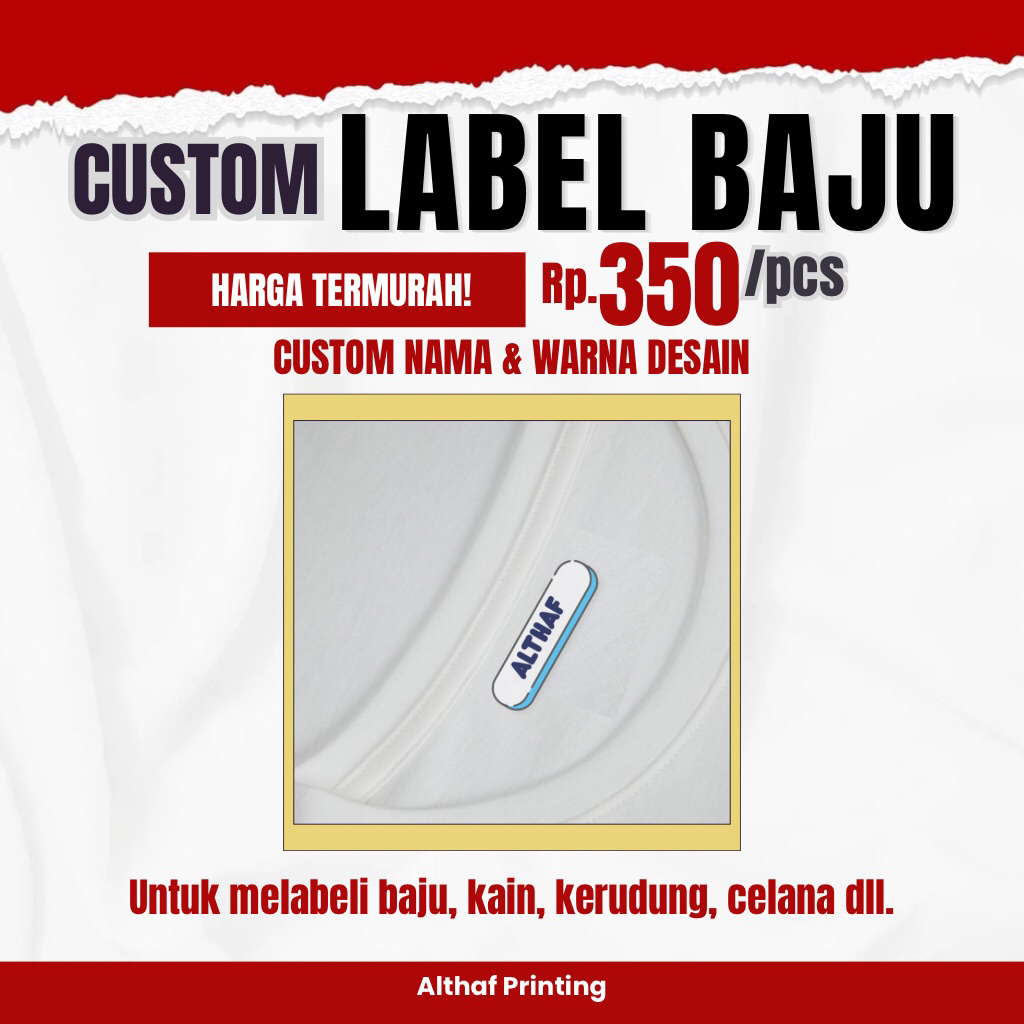 

Termurah! Stiker Label Baju Custom Nama Warna Desain Tinggal Setrika 300 rupiah