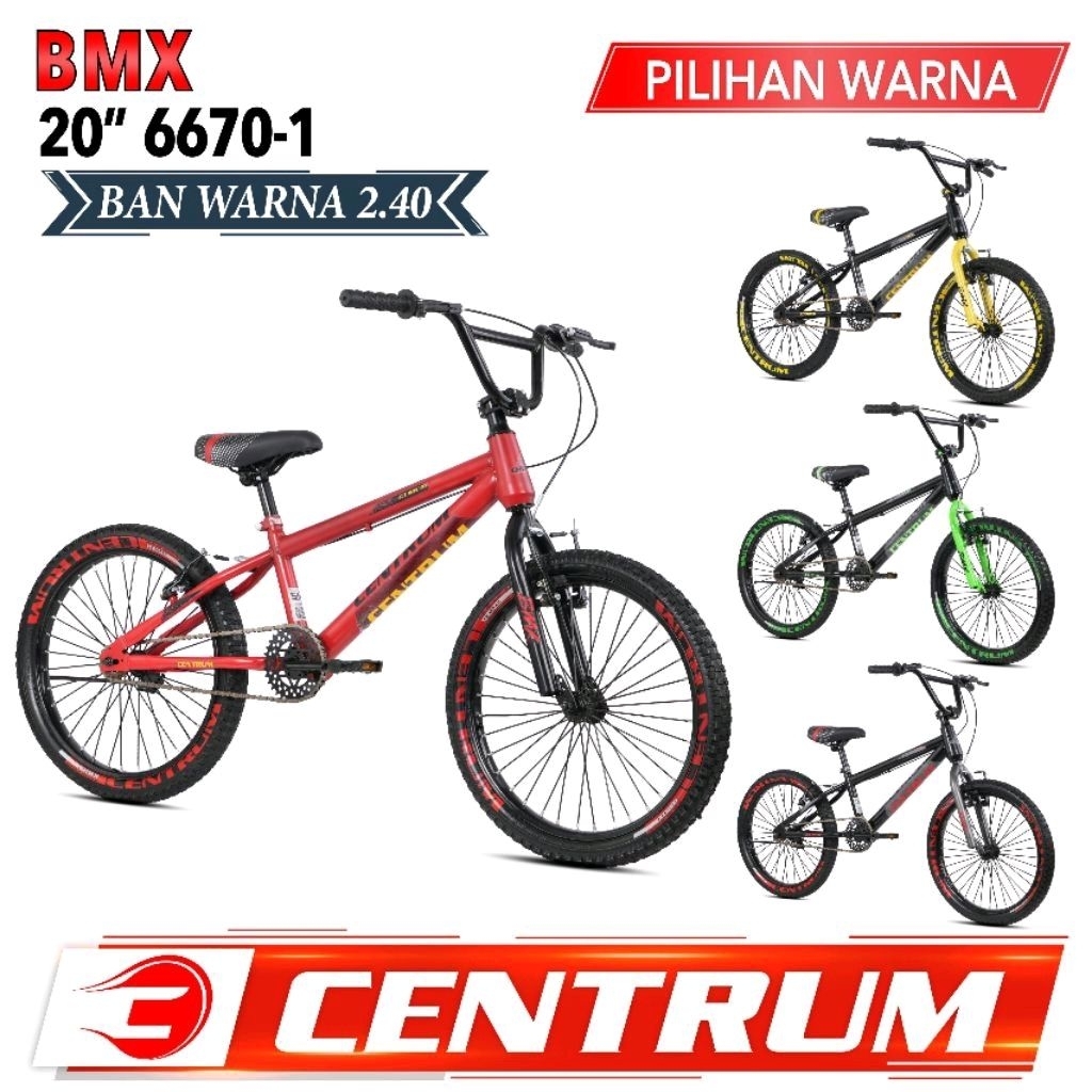 SEPEDA ANAK LAKI LAKI BMX 20 INCH CENTRUM 6670 BAN 2.4