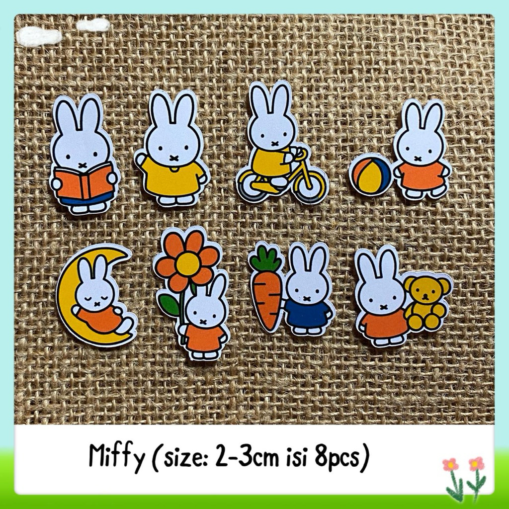 

8pcs sticker tempelan glossy miffy the bunny