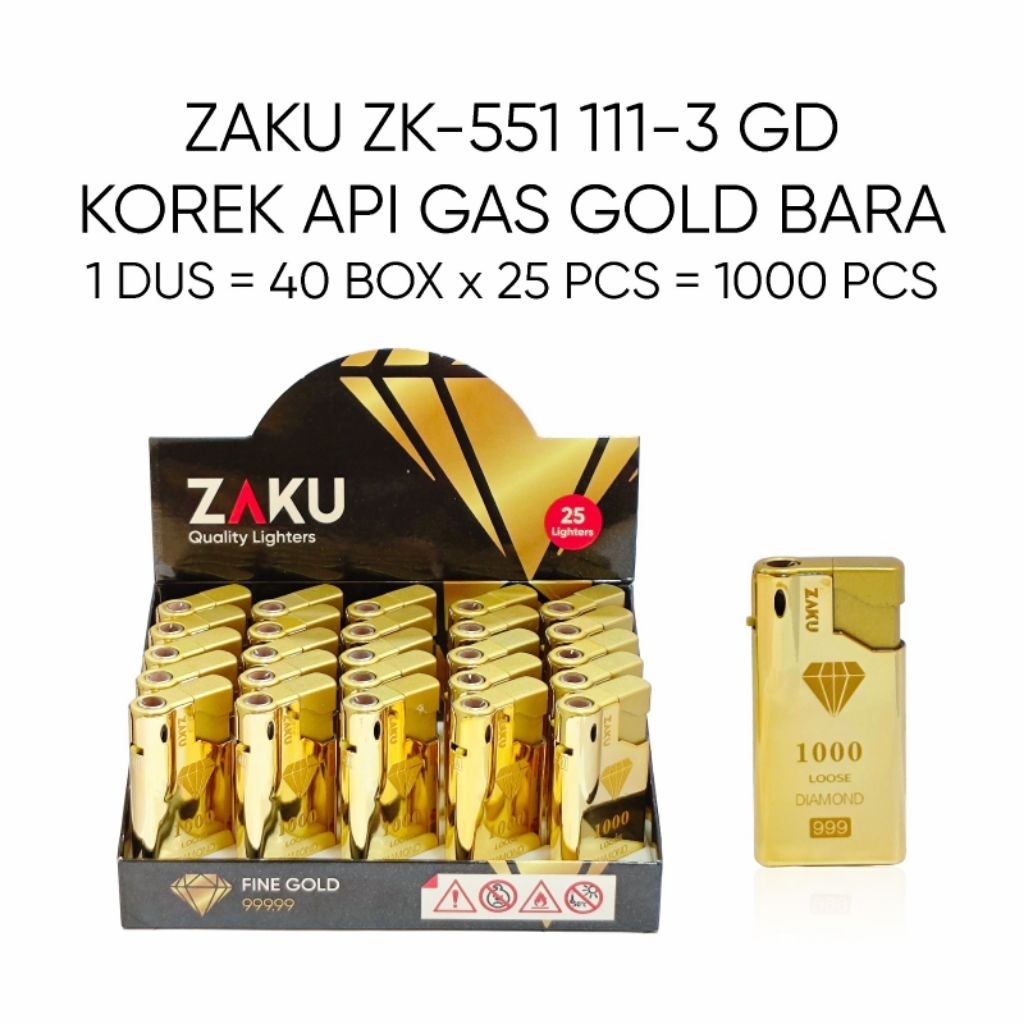 ECER_Korek api Gas Bara ZAKU Semua Motif Bisa isi ulang