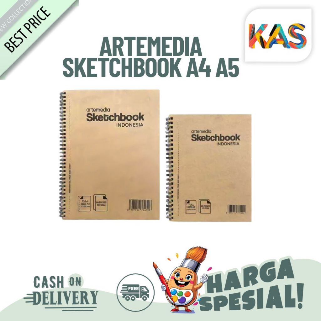 

Artemedia Sketchbook A5 Craft Cover 110 Gsm Jilid Spiral Samping Buku Sketsa & Gambar - 40 Sheet / 80 Pages