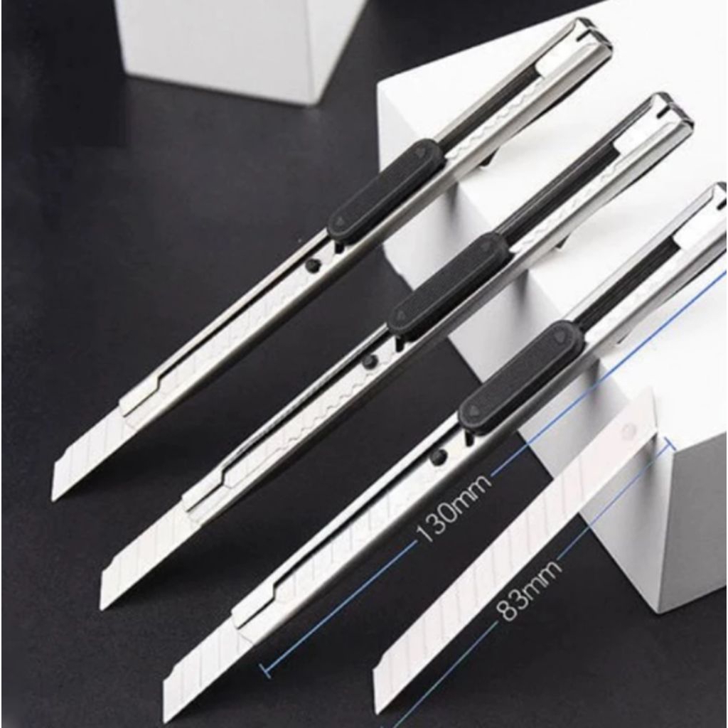 

Pisau Cutter Besi Mini / Pisau Cutter Stainless / Cutter Stainless Cutter Renceng Termurah ART Knife Sharp Portable Mini Auto-lock PRECISION KNIFE
