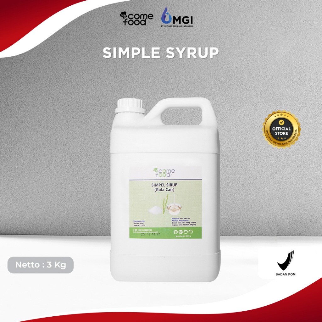 

Mutiaragemilang.id Comefood Gula Cair / Simple Syrup 3 Kg Premium