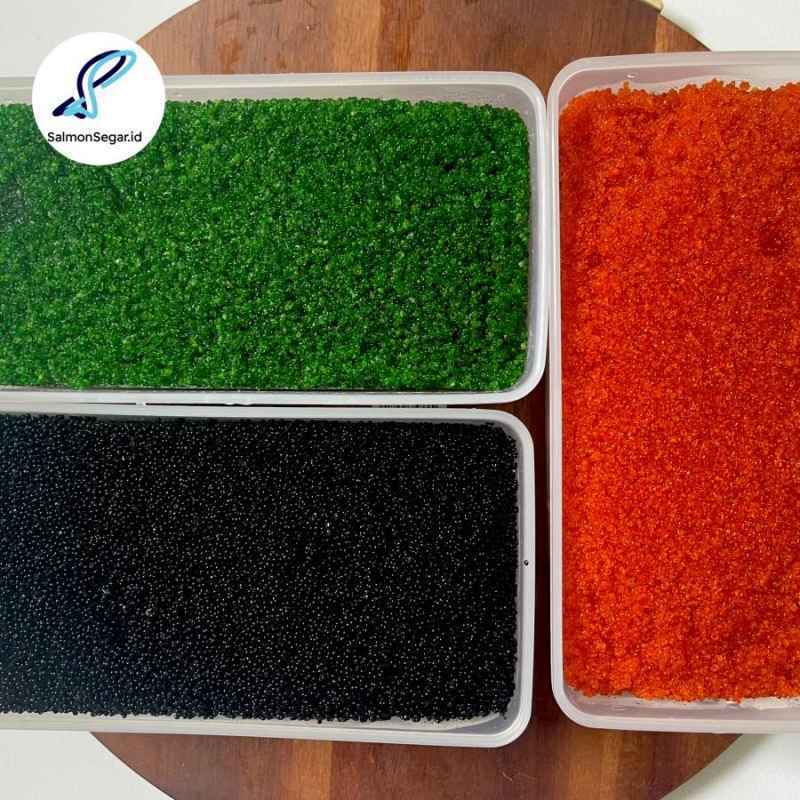

flying fish roe tobiko orange,black green 500 gr