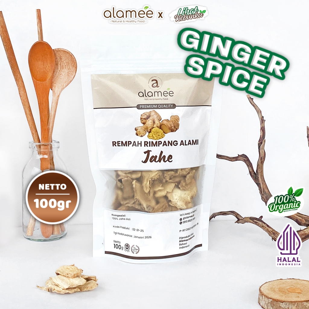 

ALAMEE Jahe Kering Iris Dried Rempah Rimpang Organik Alami Bumbu Masakan Masak Organic 100g LIHAT KEBUNKU