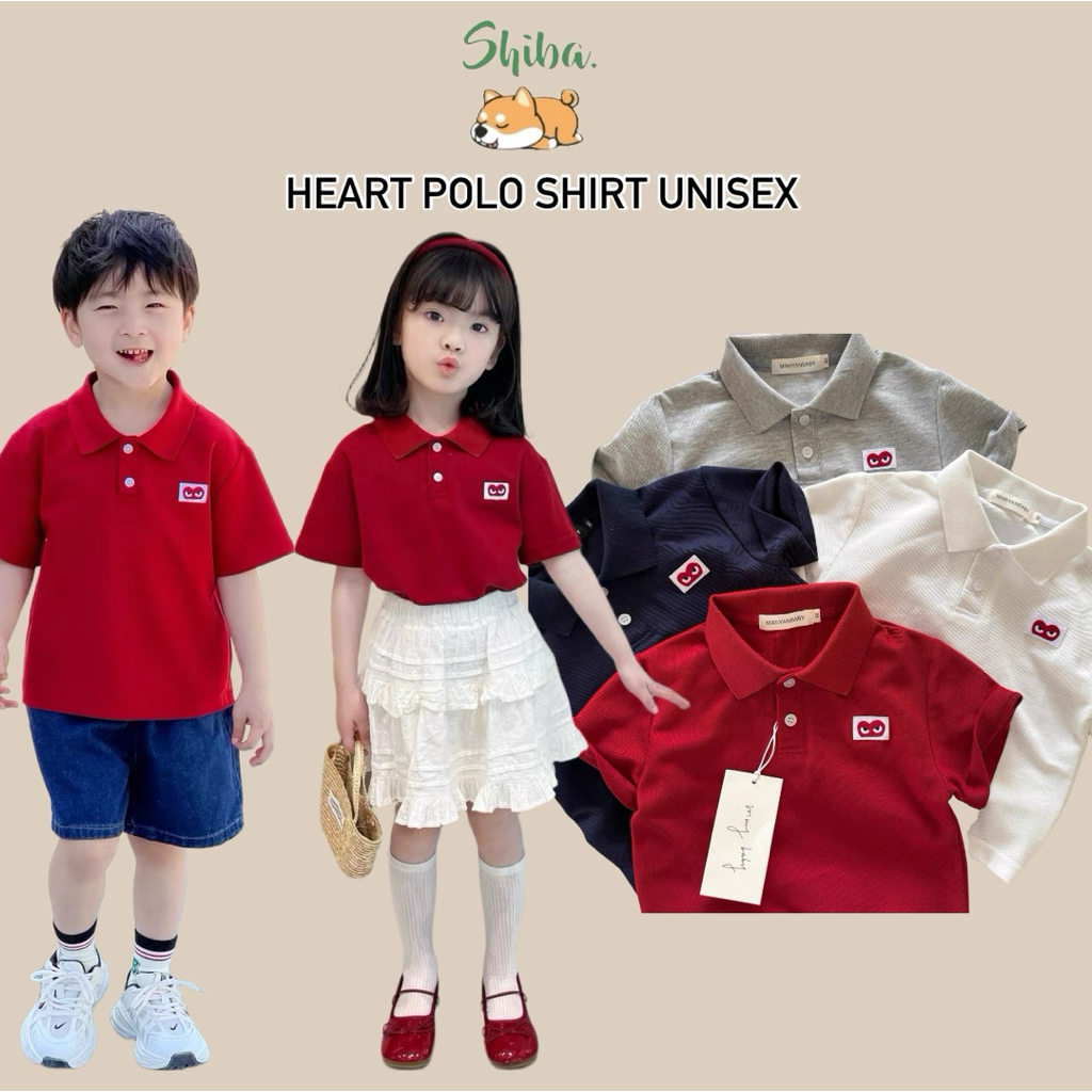 (2-9 TAHUN) Baju Atasan Kaos Polo Merah Putih Biru Abu Anak Laki Laki | Baju Merah Putih Merdeka Ana