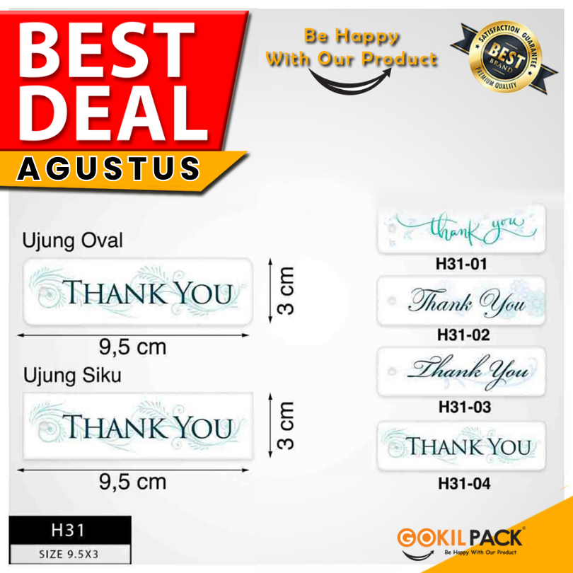 

Hang Tag - Tag Murah - Hang Tag Motif Thank You 3x9.5 | H31