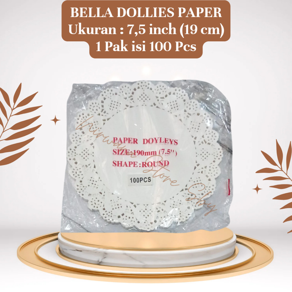 (100 Pcs) Bella Dollies Paper 7,5 inch (19cm) / Kertas Alas Kue Putih / Doyleys Paper