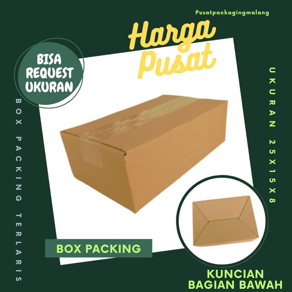

Kardus 25x15x8 Box A0 Packing Karton Dus Kotak Kemasan kosmetik Jamu Obat Madu Pusat Packaging