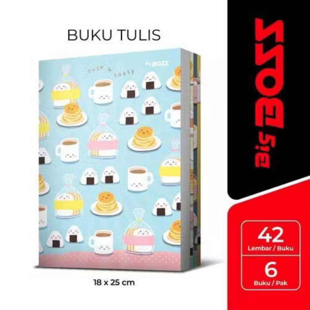 

(1 PAK) Buku Tulis Panjang Besar Boxy BIG BOSS 42 Lembar (Isi 6 Buku)