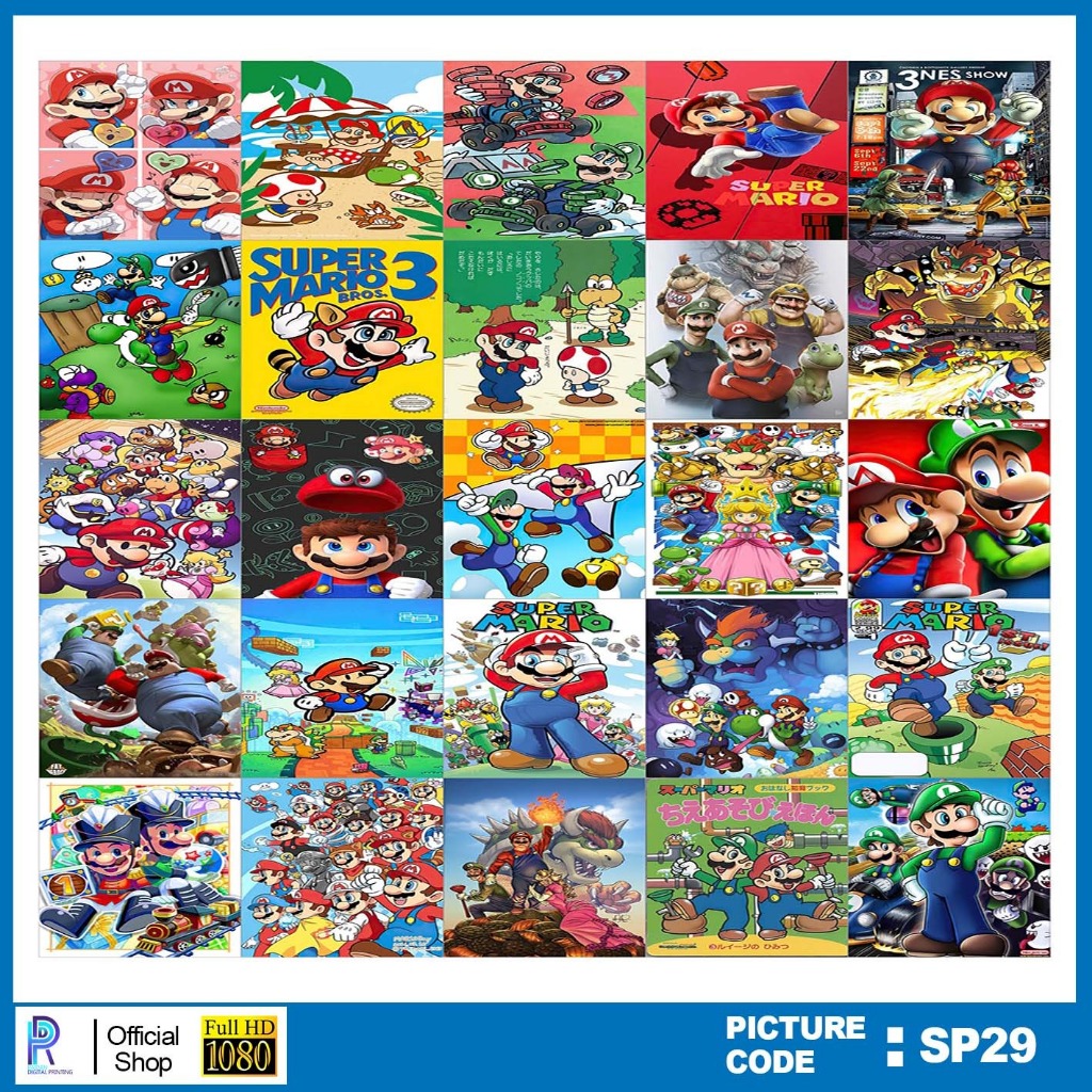 

STIKER SUPER MARIO , STICKER SUPER MARIO , PAKET STIKER SUPER MARIO PER 25 PCS , KODE SP29