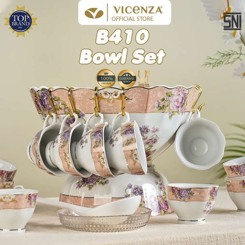 VICENZA Cocktail Punch Set Perlengkapan Minum Es Buah B410 27 PCS Magnolia Padi
