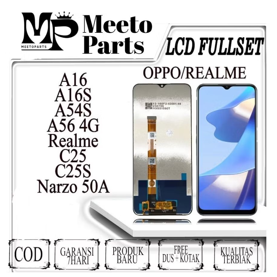 LCD TOUCHSCREEN OPPO  A16/A16S/A54S/A564G/REALMEC25,C25S/NARZO 50A ORIGINAL 100% Fullset - Layar HP 