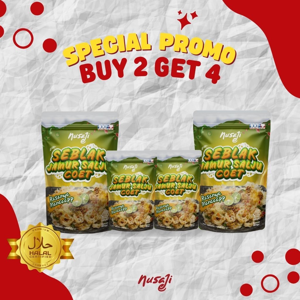 

Nusaji Seblak Instan Bundle 4 ( 4 Jamur Salju Coet )