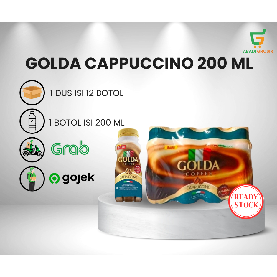 

GOLDA CAPPUCCINO 200ML ISI 12 BOTOL (1 DUS/1 PACK) MURAH
