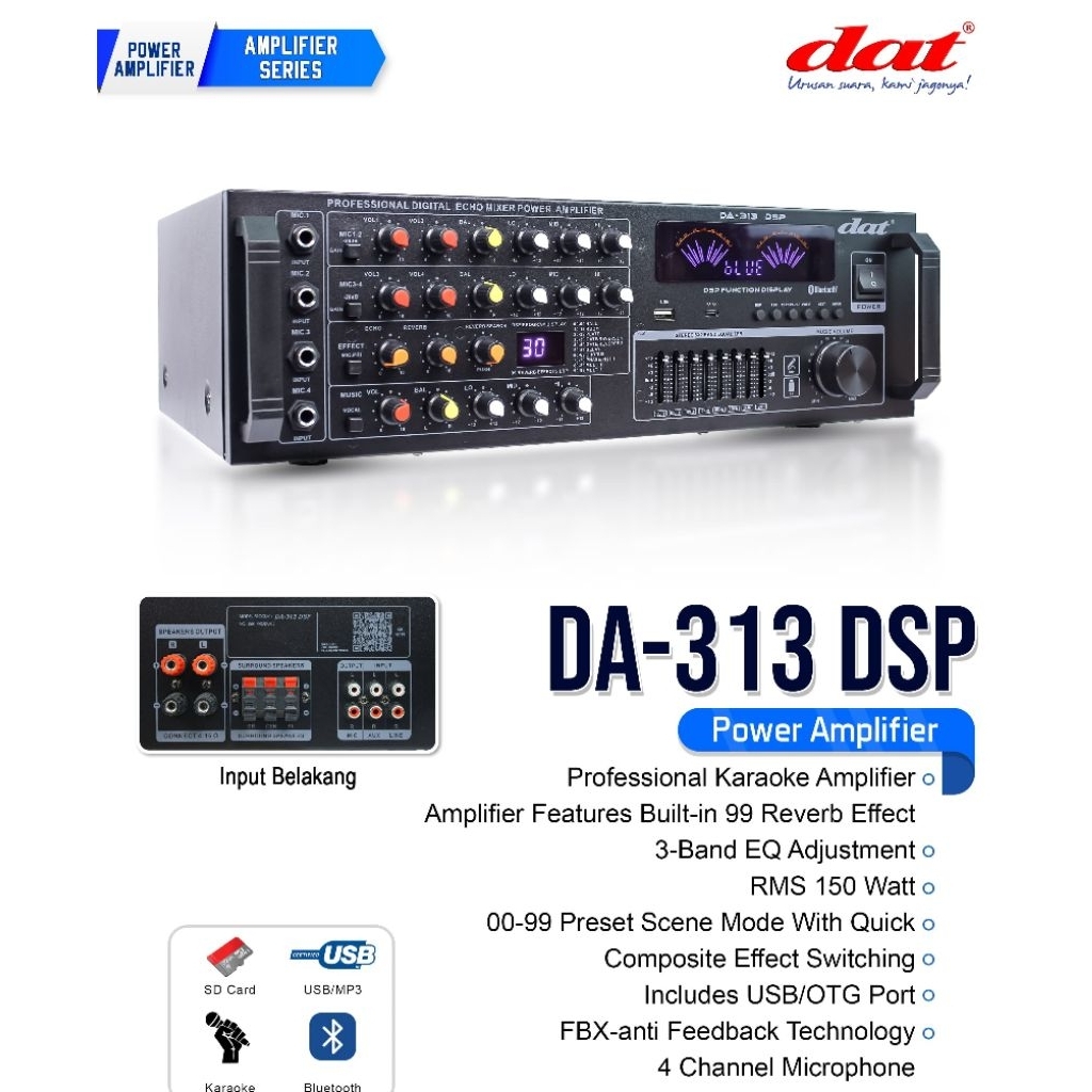TERMURAH AMPLIFIER DAT DA313DSP AMPLI DAT DA 313 DSP ORIGINAL