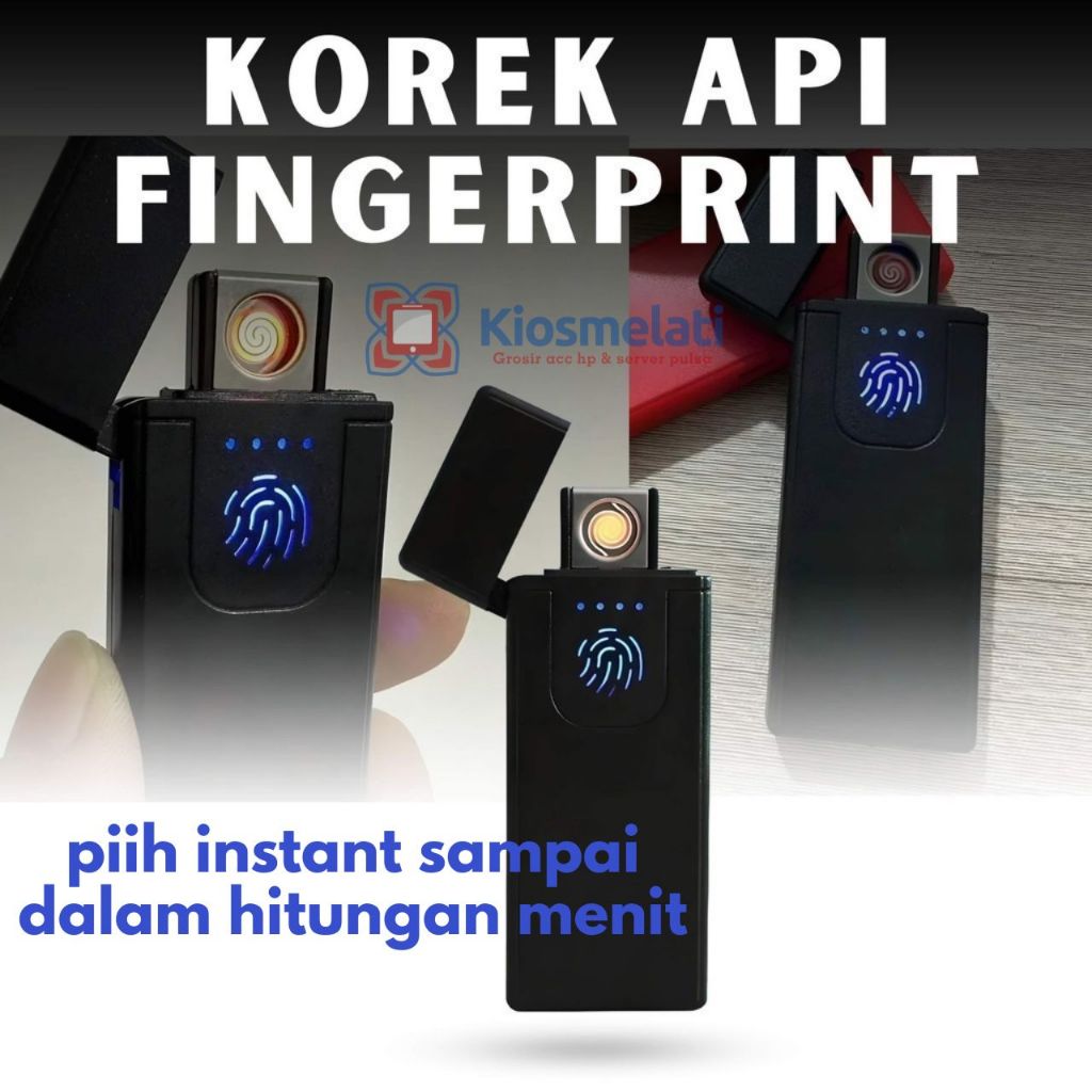 Korek Api unik elektrik kecil fingerprint touch sensor led screen dy 168 korek USB unik bisa di cas