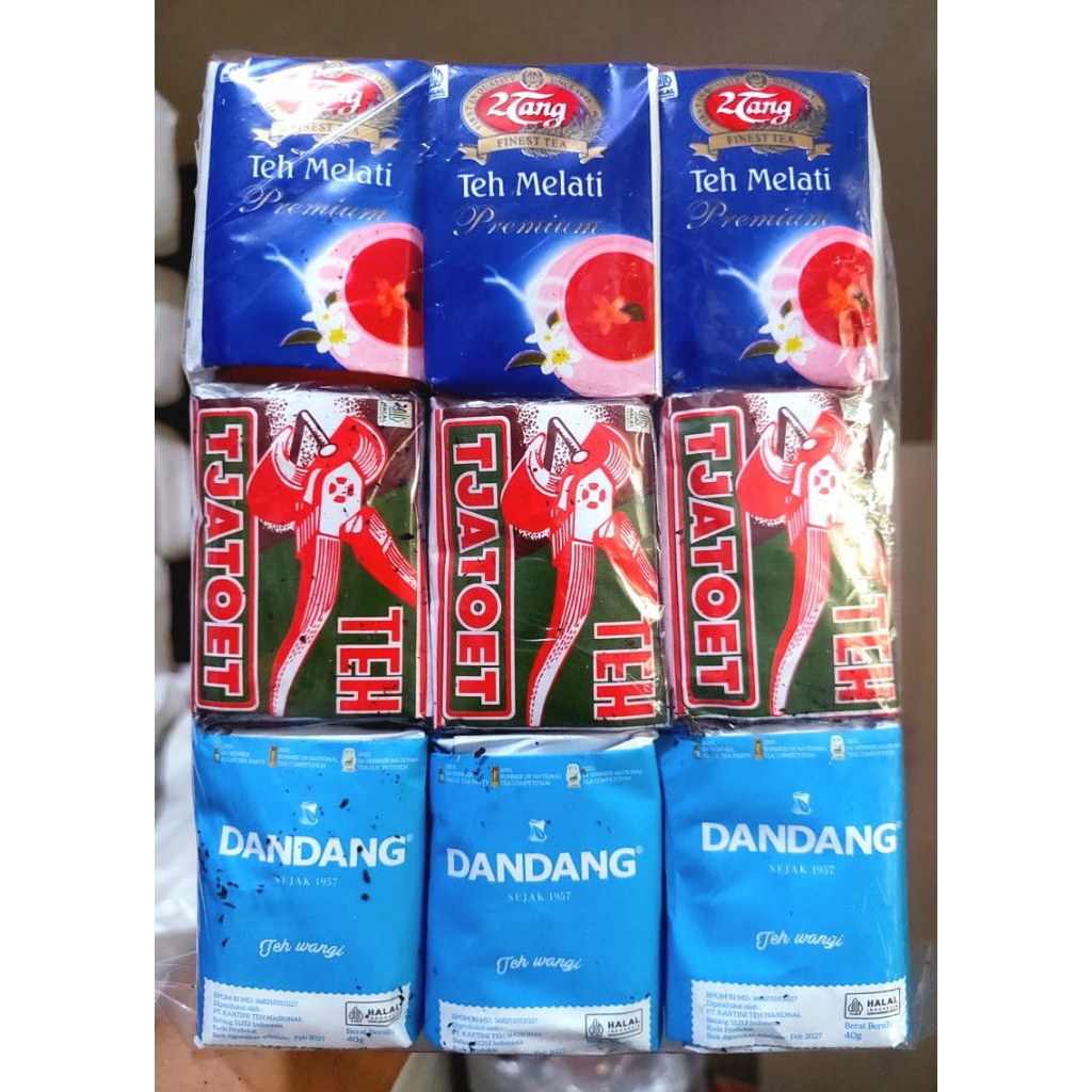 

Racikan teh (2 tang BIRU 3 pcs / tjatoet 3 pcs / dandang BIRU 3 pcs)