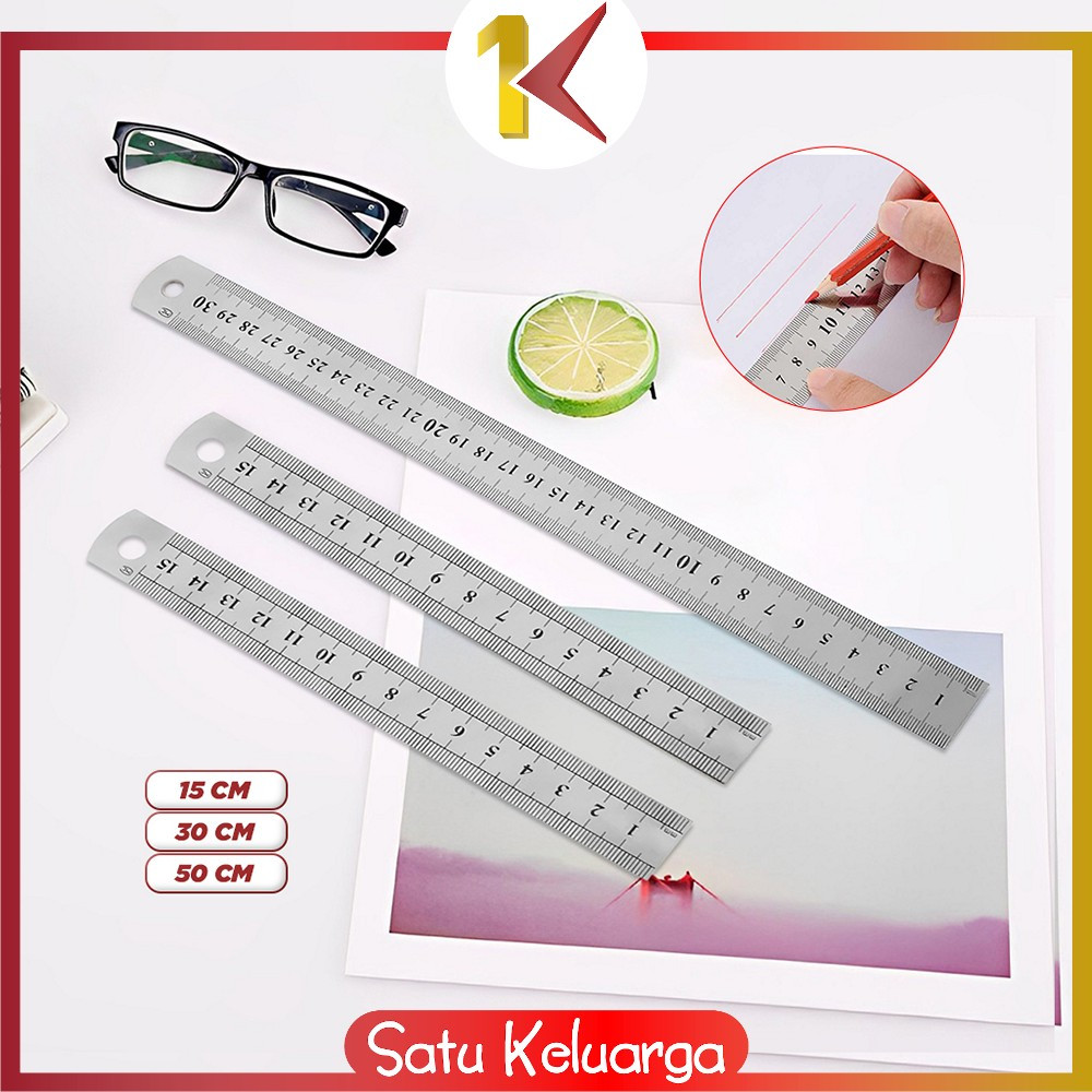

EC SK-A107 Penggaris Besi UK 30CM Stainless Steel Ruler / Penggaris Serbaguna Perlengkapan Sekolah / Mistar Besi Alat Ukur Multifungsi
