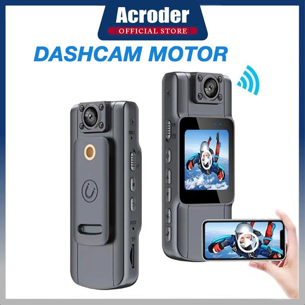 Acroder Dashcam Motor / Dashcam Motor Waterproof WiFi HD1080P Night Vision 2.0'' LCD Layar Loop Reco