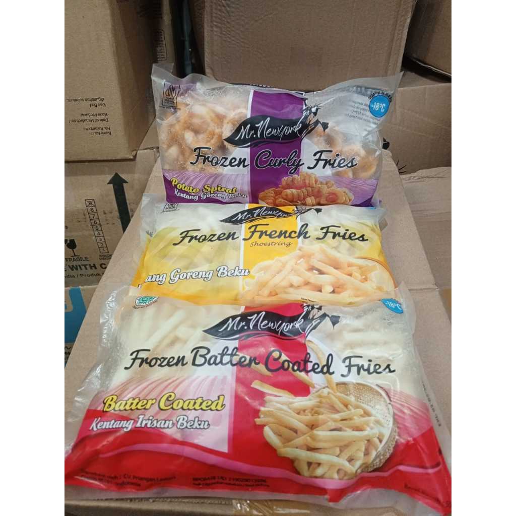 

Mr New York Frozen French Fries - Kentang Goreng Beku Batter Coated Curly - Pilihan Varian