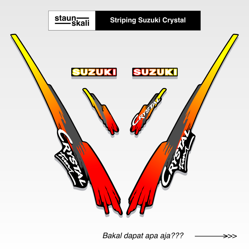 Striping Suzuki Crystal Variasi (10) Sticker Komplit Lis Suzuki Kristal Original