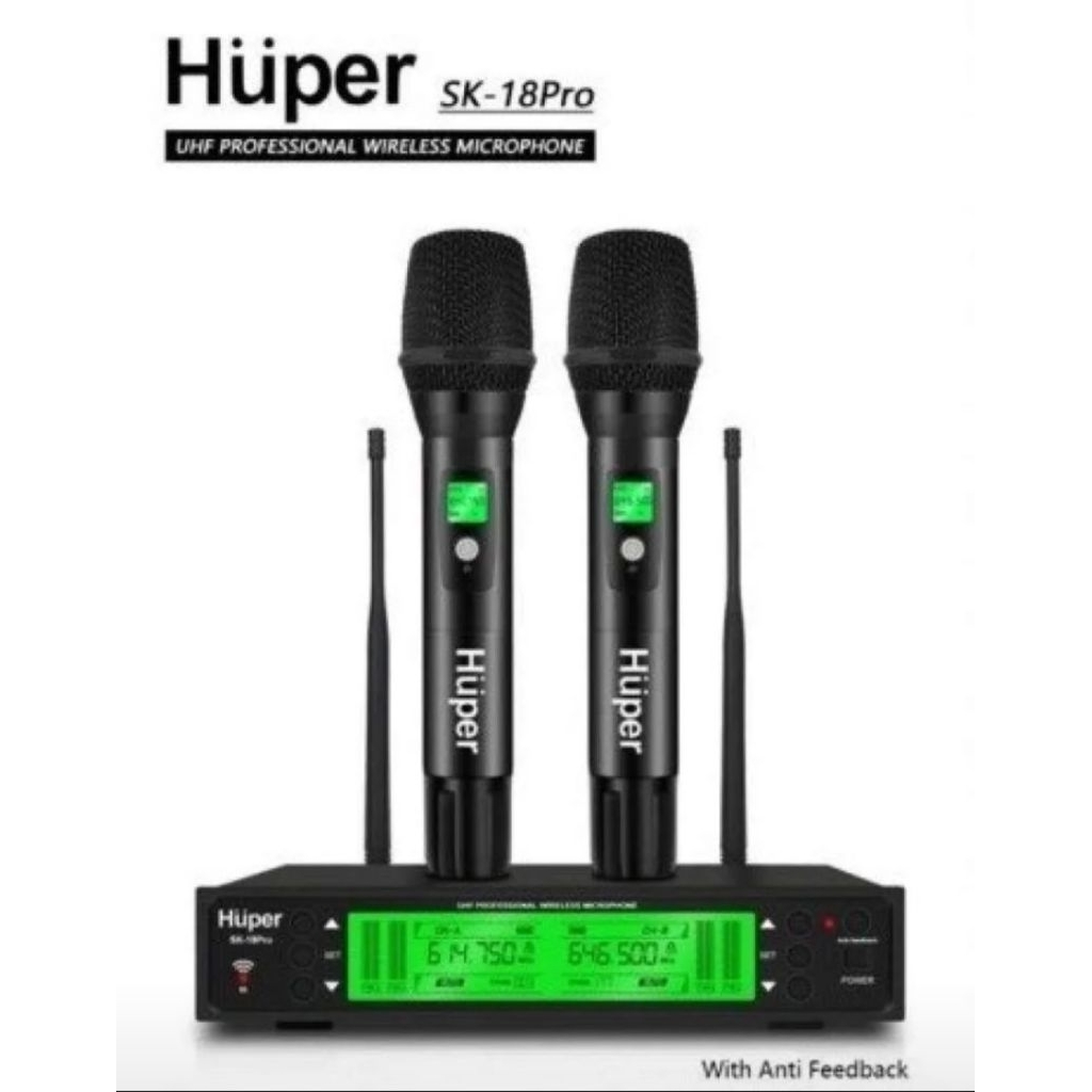 Mic wireless Huper SK18 PRO / HUPER SK 18PRO / HUPER SK 18 PRO ORIGINAL DUAL MIC