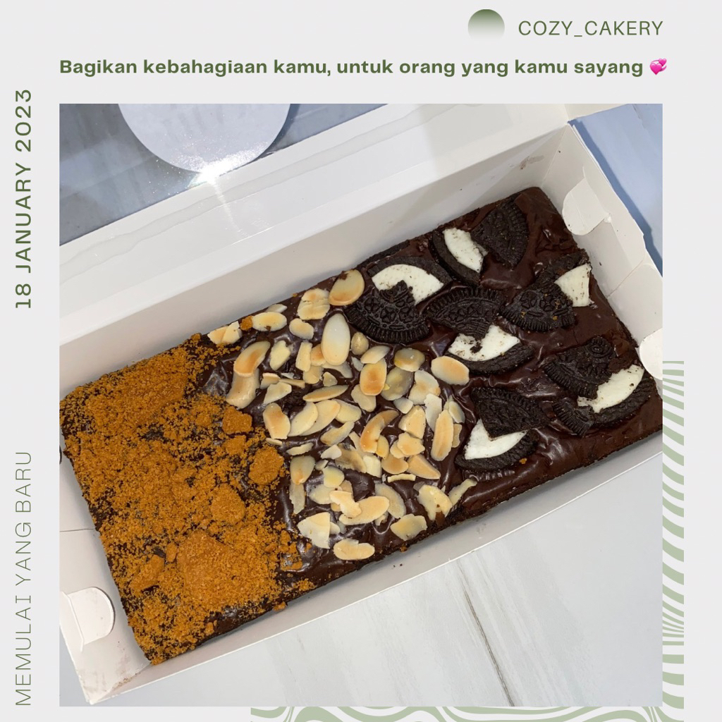 

Brownies size 20x10 oreo almond lotus cokelat premium Tangerang jakarta ready