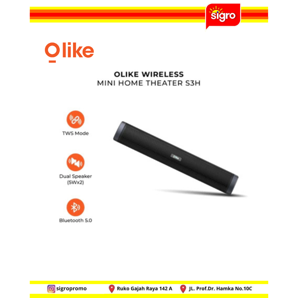 OLIKE SPEAKER BLUETOOTH WIRELESS PORTABLE SOUNDBAR HOME THEATER S3H / Speaker Theater Home