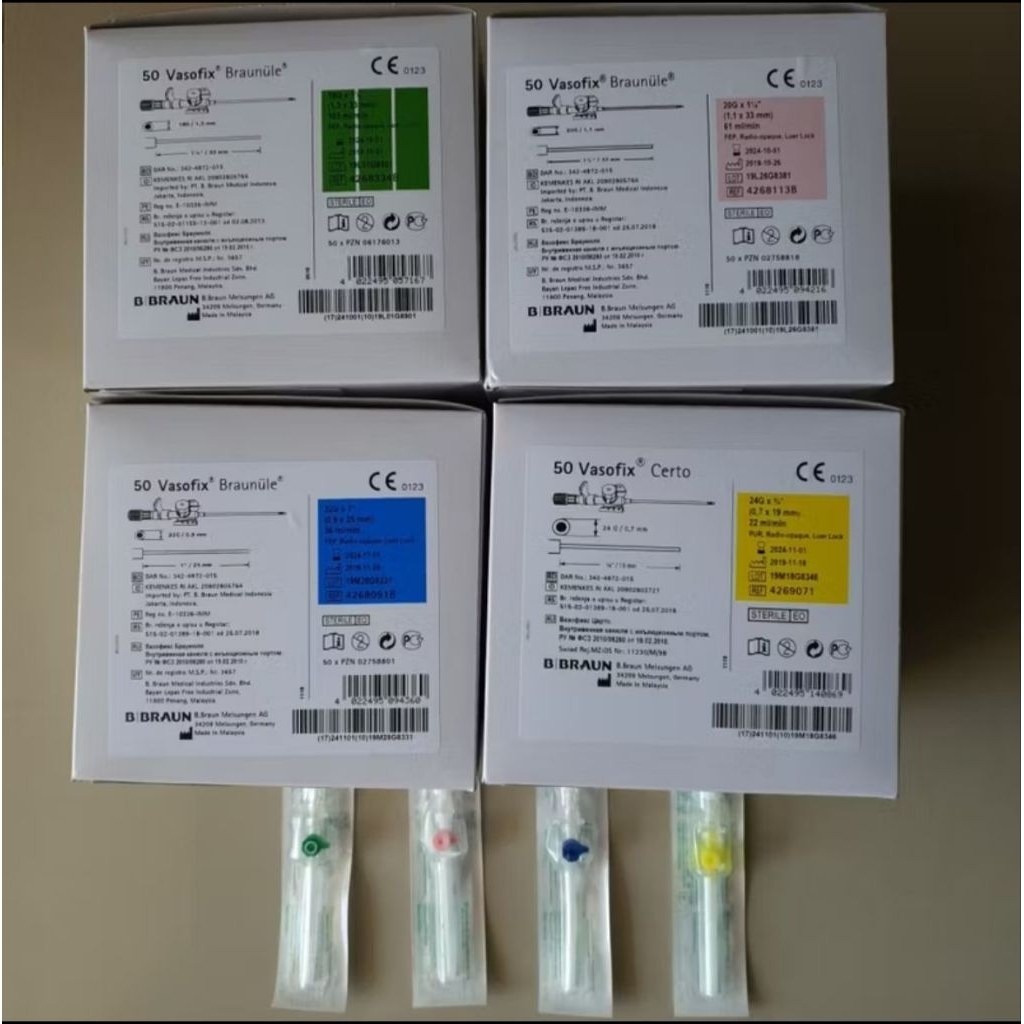 Vasofix B Braun / Vasofix Braunule / Vasofix Braun 18 20 22 24 G / 1 box isi 50