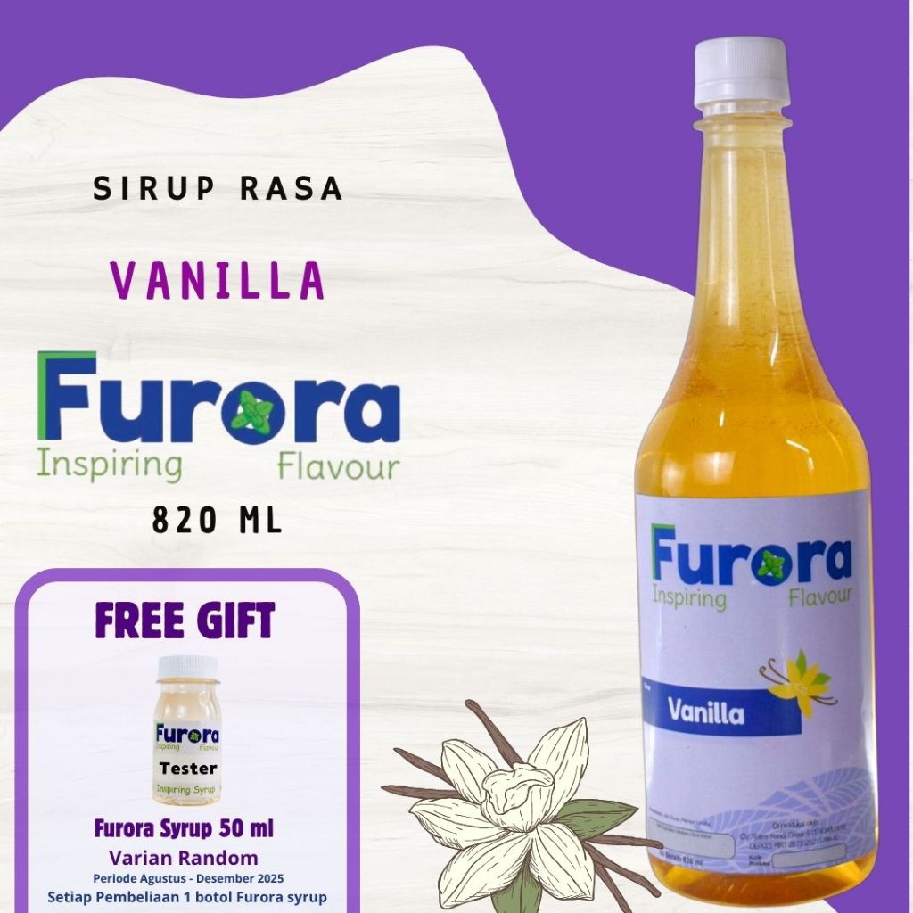 

Sirup Vanilla 820 ml - Furora Syrup l Sirup Cafe