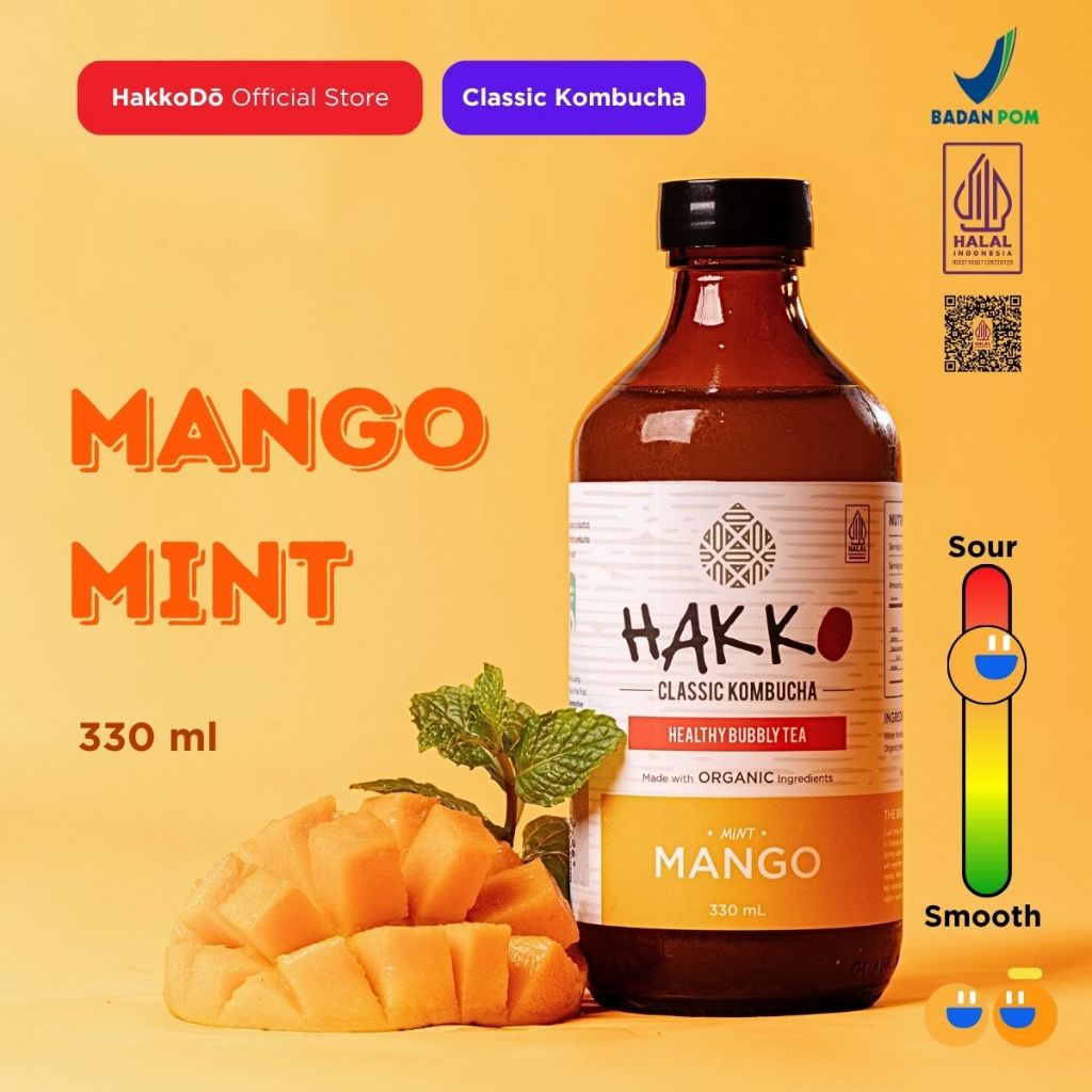 

Hakko Kombucha Mango Mint/ Mangga Mint 330ml