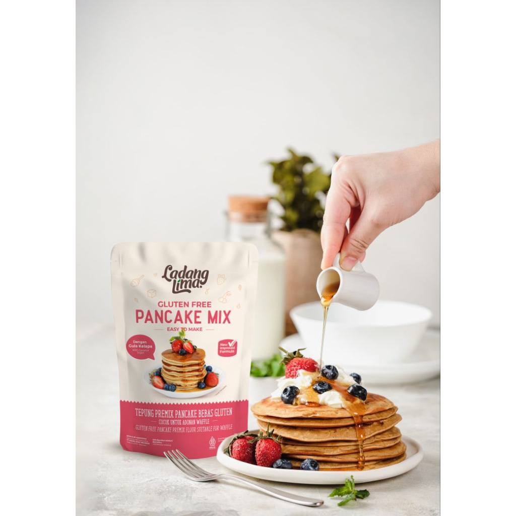 

Pancake Mix 220g Ladang Lima - Tepung Pancake Waffle Instant Gluten Free New Formula