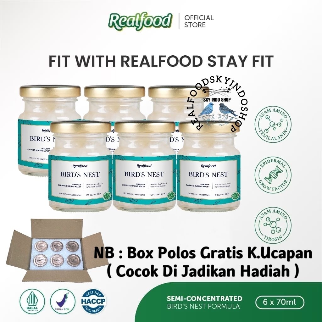 

Realfood Stay Fit 6 Botol Box Polos ( Minuman Sarang Burung Walet ) RSIS