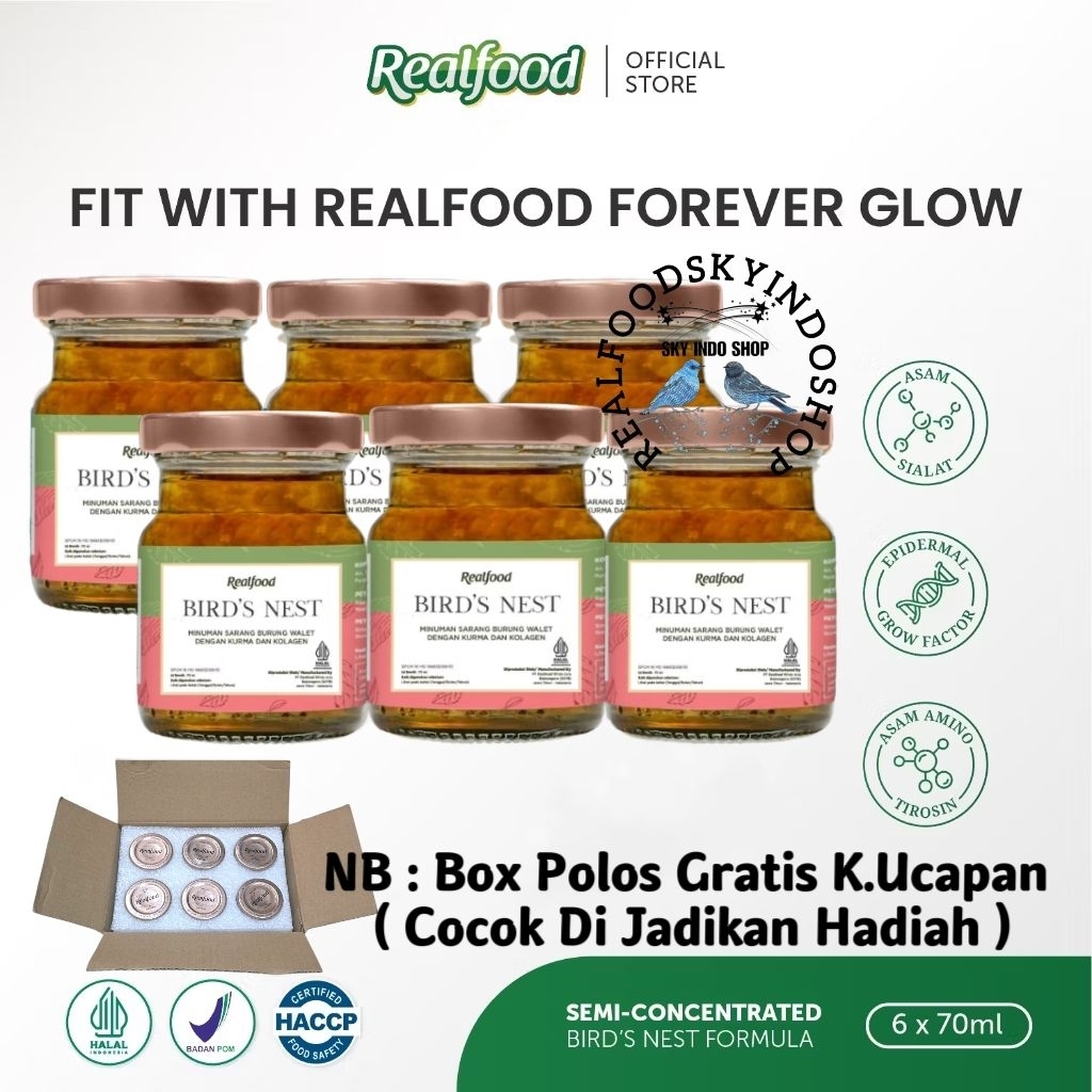 

Realfood Forever Glow Kurma + Kolagen 6 Botol Box Polos ( Minuman Sarang Burung Walet ) RSIS