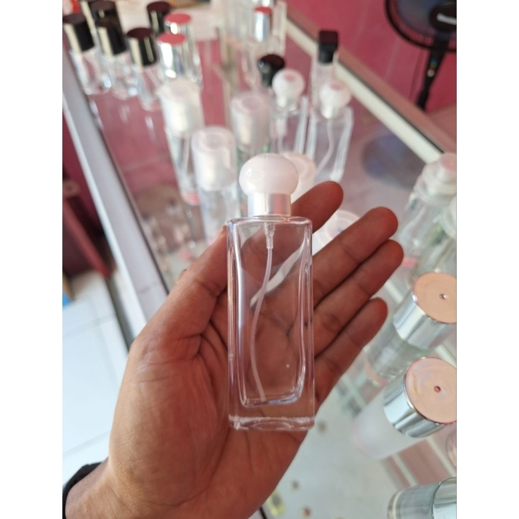 BOTOL PARFUM KACA Kotak Drat 30ML+spray,tutup