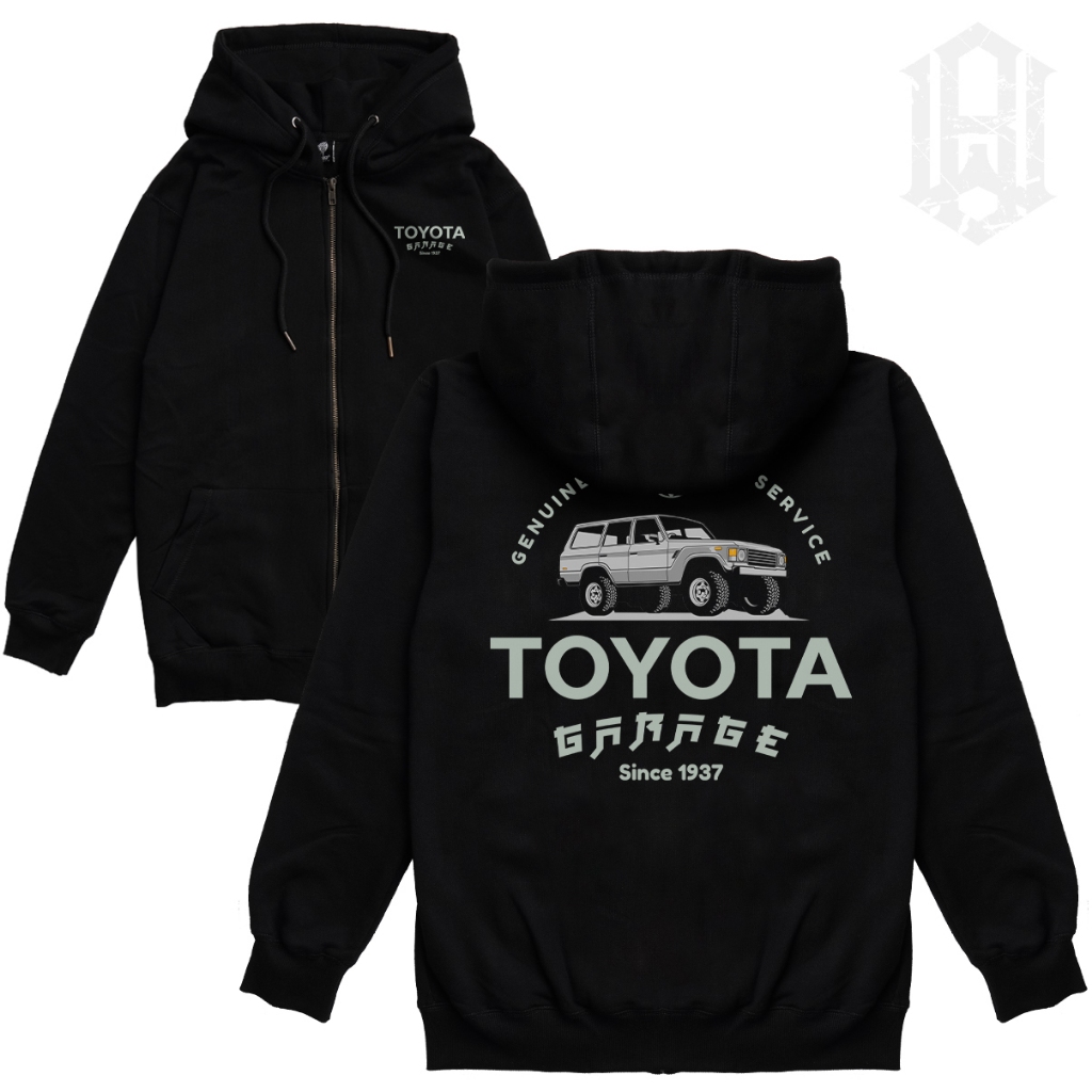 Jaket Zipper Otomotif Land Cruiser Toyota Garage Premium Eksklusif | Jaket Otomotif Mobil Toyota Off