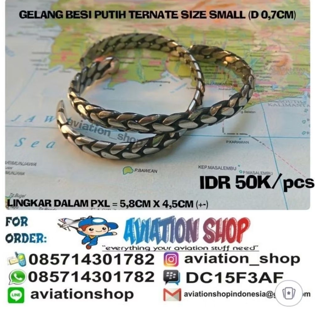 GELANG BESI PUTIH TERNATE SIZE SMALL