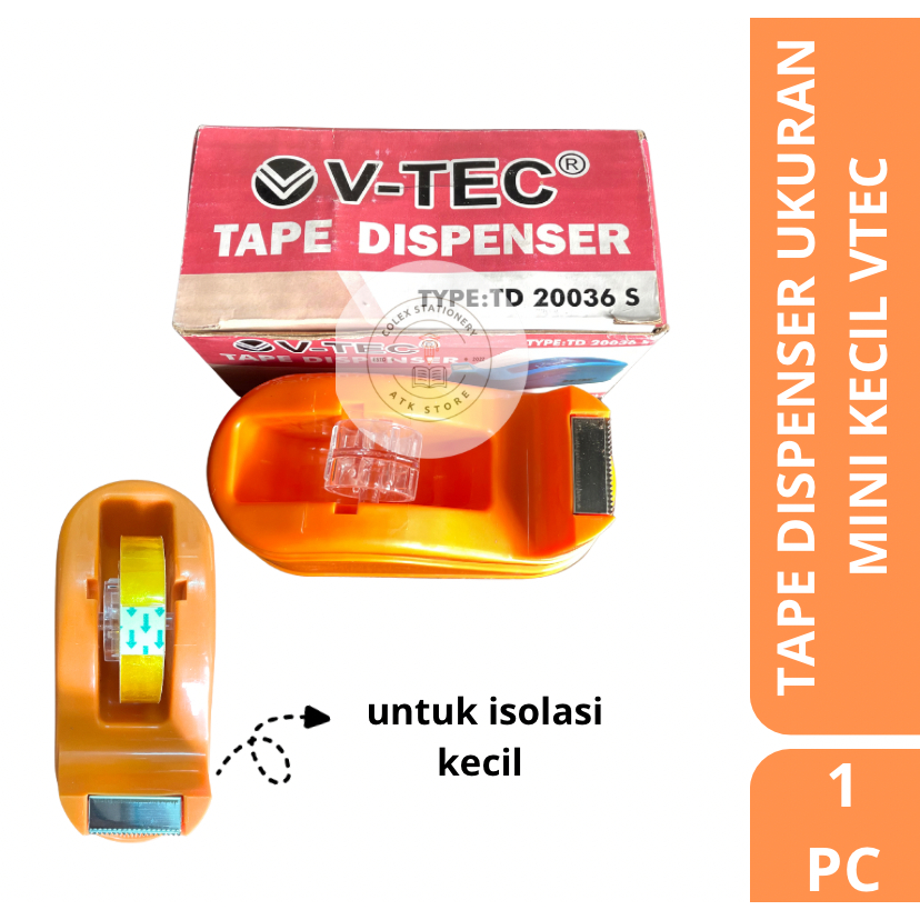 

[1 PC] Tape Dispenser Ukuran Mini Kecil / Tempat Dispenser Tape Warna Super Kecil Anti Slip Vtec
