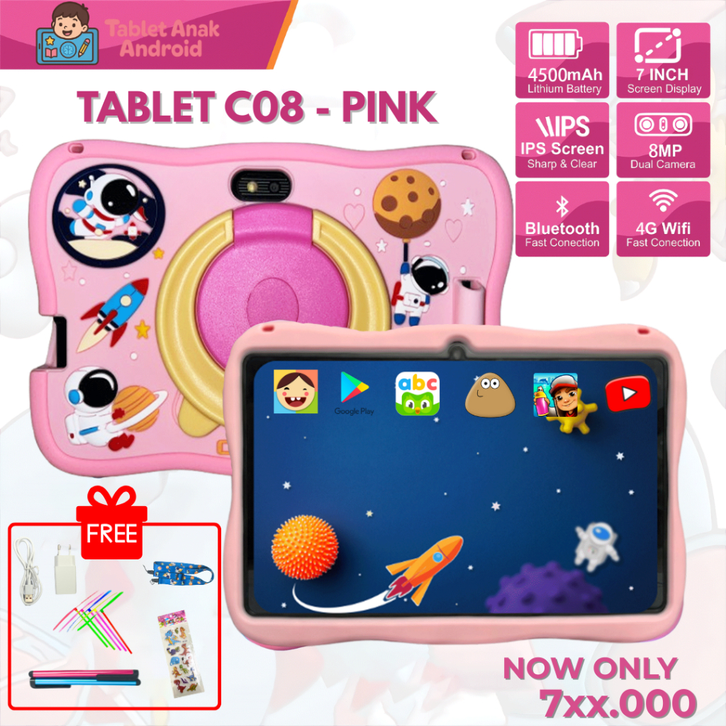 Tablet Anak Android Coolvo C08 Layar Sentuh / Tablet Anak Android
