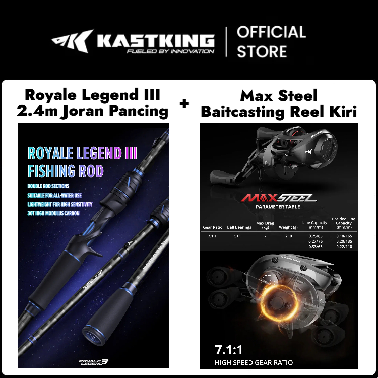[OFFICIAL] KASTKING Royale Legend III+Max Steel Reel BC,Royale Legend III Joran Pancing 1 Set=Joran 