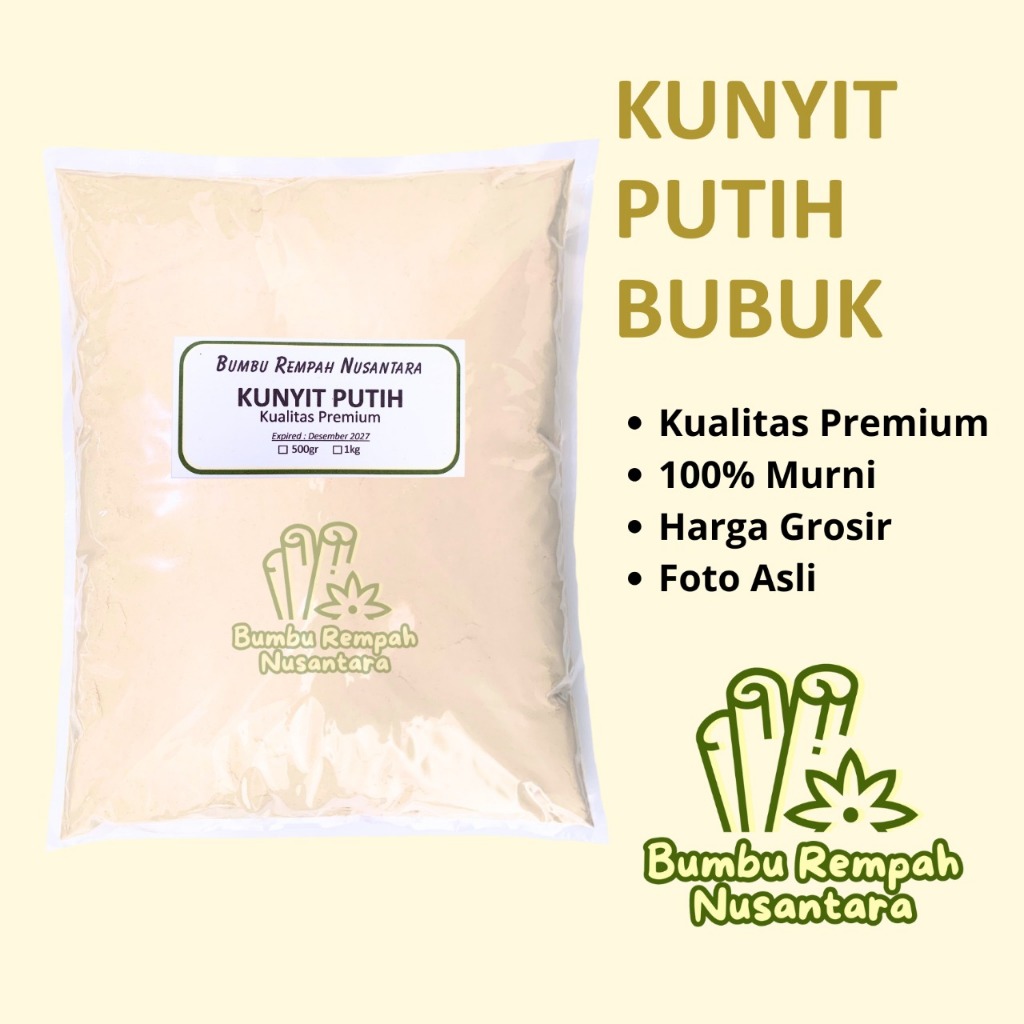 

Kunyit Putih Bubuk 500g 1kg - Rempah Asli Murni | BUMBU REMPAH NUSANTARA | Bumbu Dapur Nusantara Grosir Murah