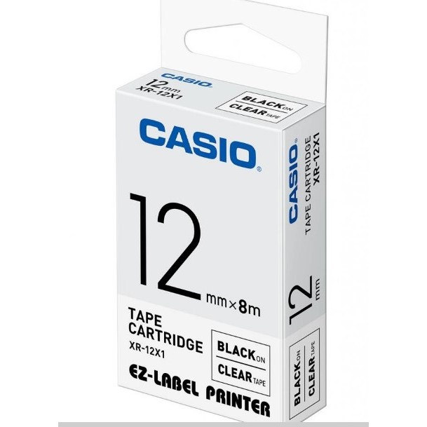 EZ Label Printer XR-12X1 12mm Black on ClearTape Label Casio