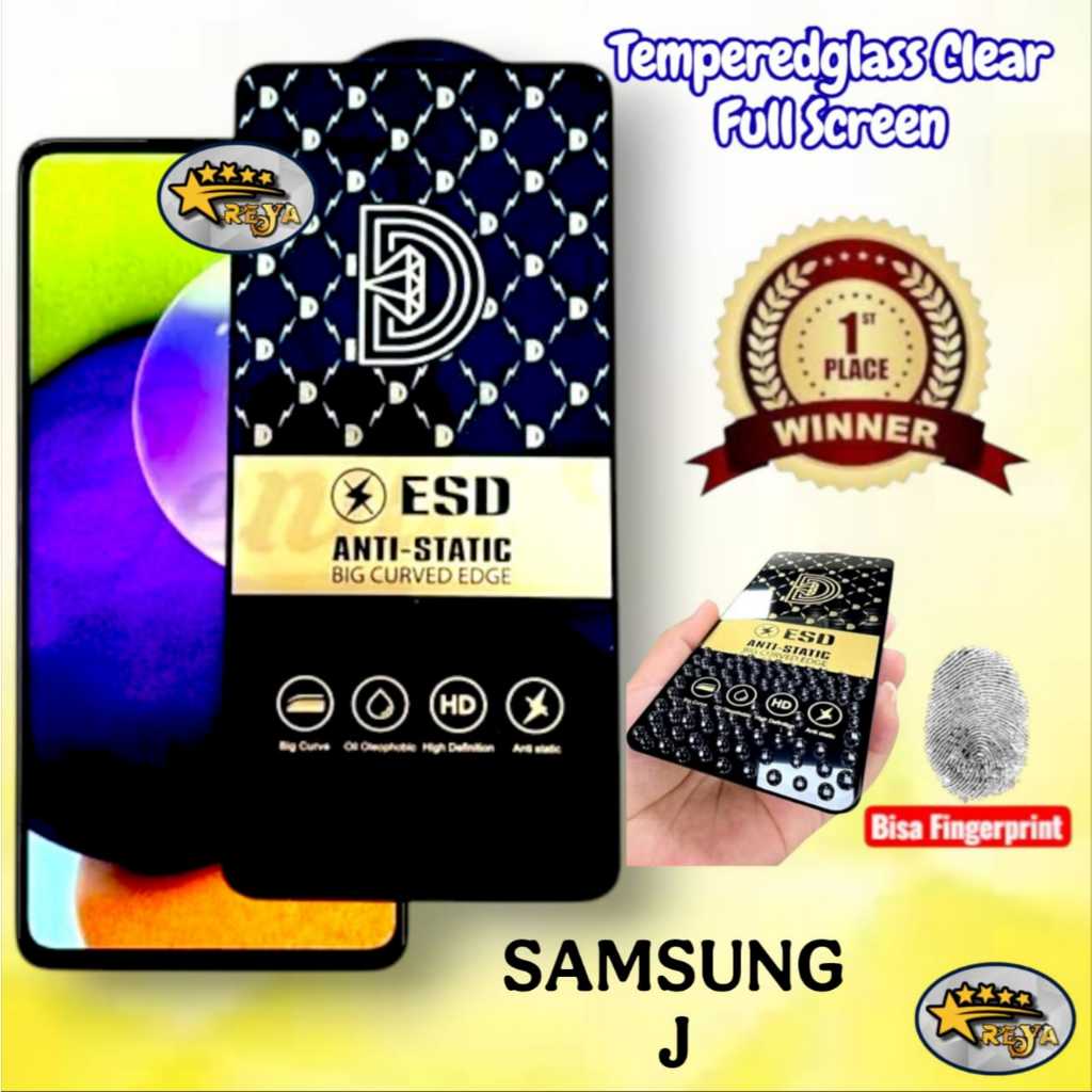 Tempered glass FULL kaca anti static TG bening SAMSUNG J2 GRAND PRIME J4 J6 J8 PRIME PLUS COREPELIND