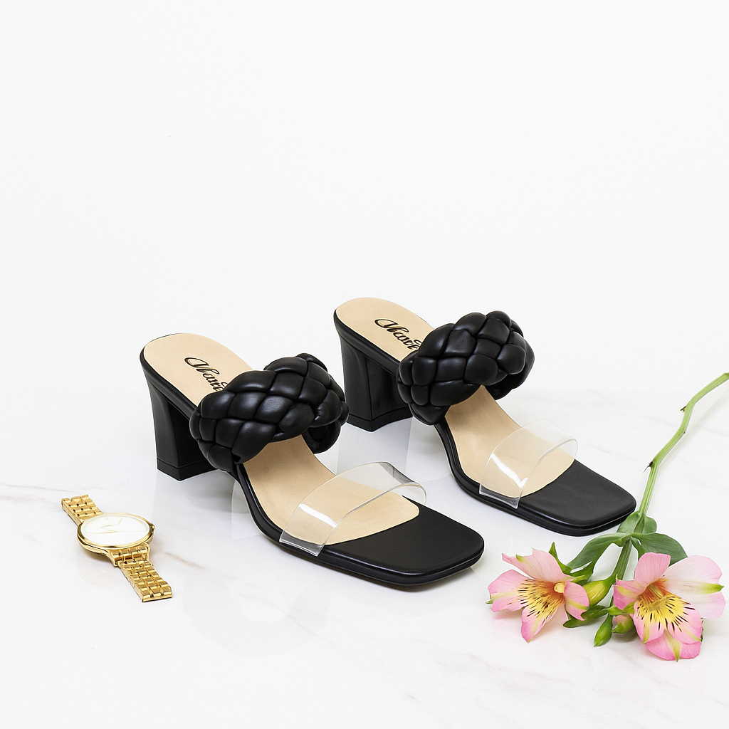 Sandal Wanita Heels Pesta Tali Kepang Hak 7cm Big Size 41-42-43-44-45 Sendal Cewe Jumbo Ukuran Besar