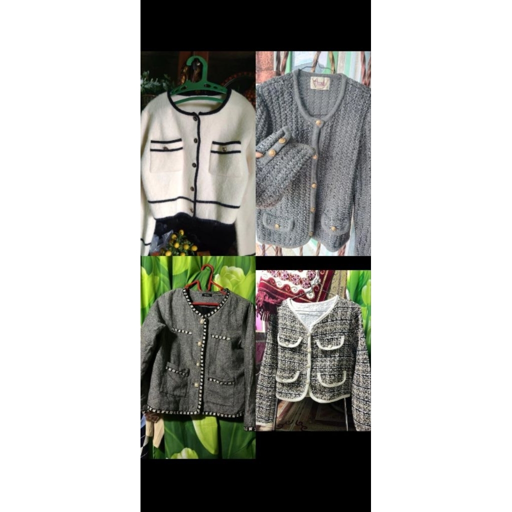 preloved cardi,tweed, rok, polo, celana, kemeja