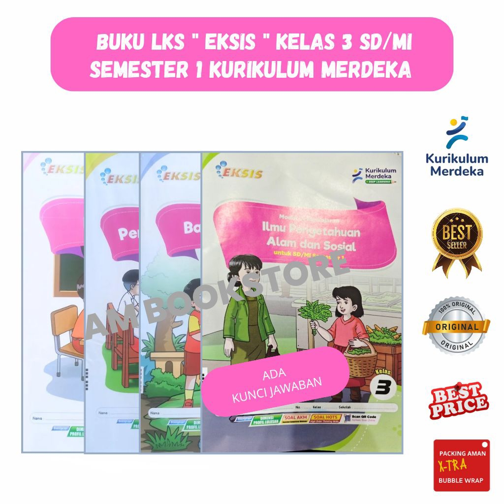 Buku Modul / LKS merk EKSIS dari penerbit Citra pustaka untuk kelas 3 SD/MI semester 1 kurikulum mer